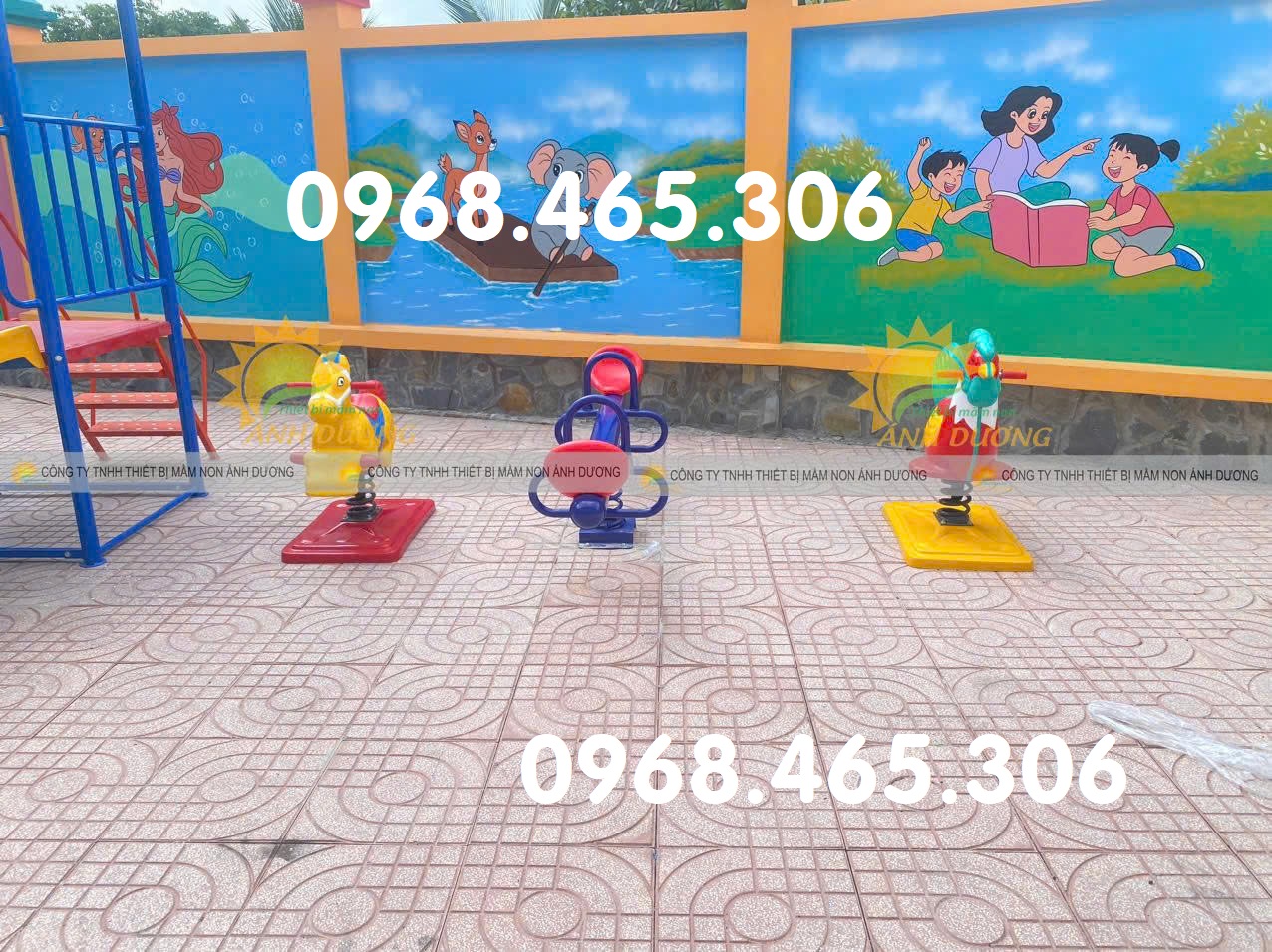 Bập bênh mầm non, bập bênh con cá mầm non, bập bênh composite trẻ em