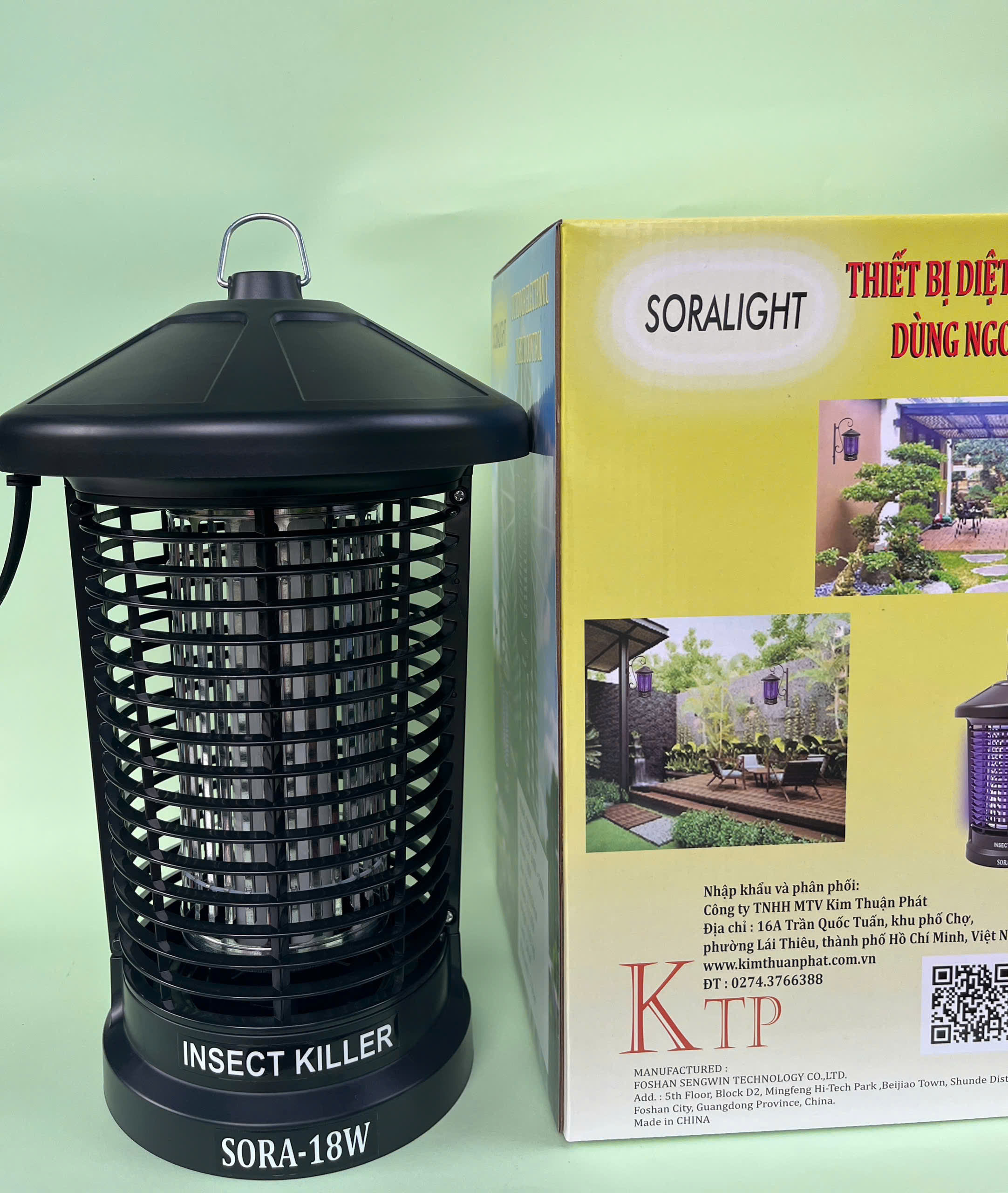 Đèn muỗi ánh sáng UVA dùng trong nhà và ngoài sân vườn SORA-18W