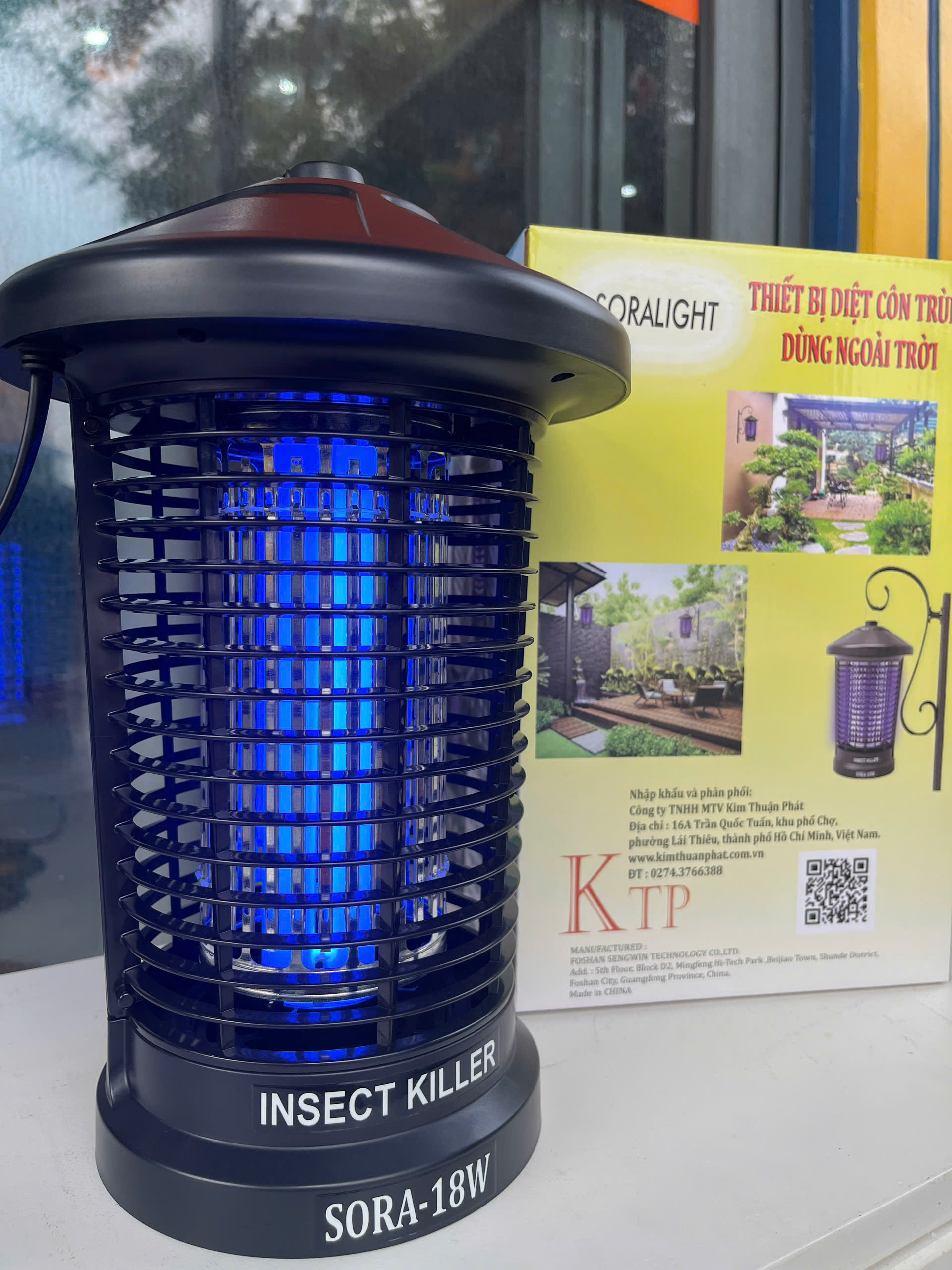 Đèn muỗi ánh sáng UVA dùng trong nhà và ngoài sân vườn SORA-18W