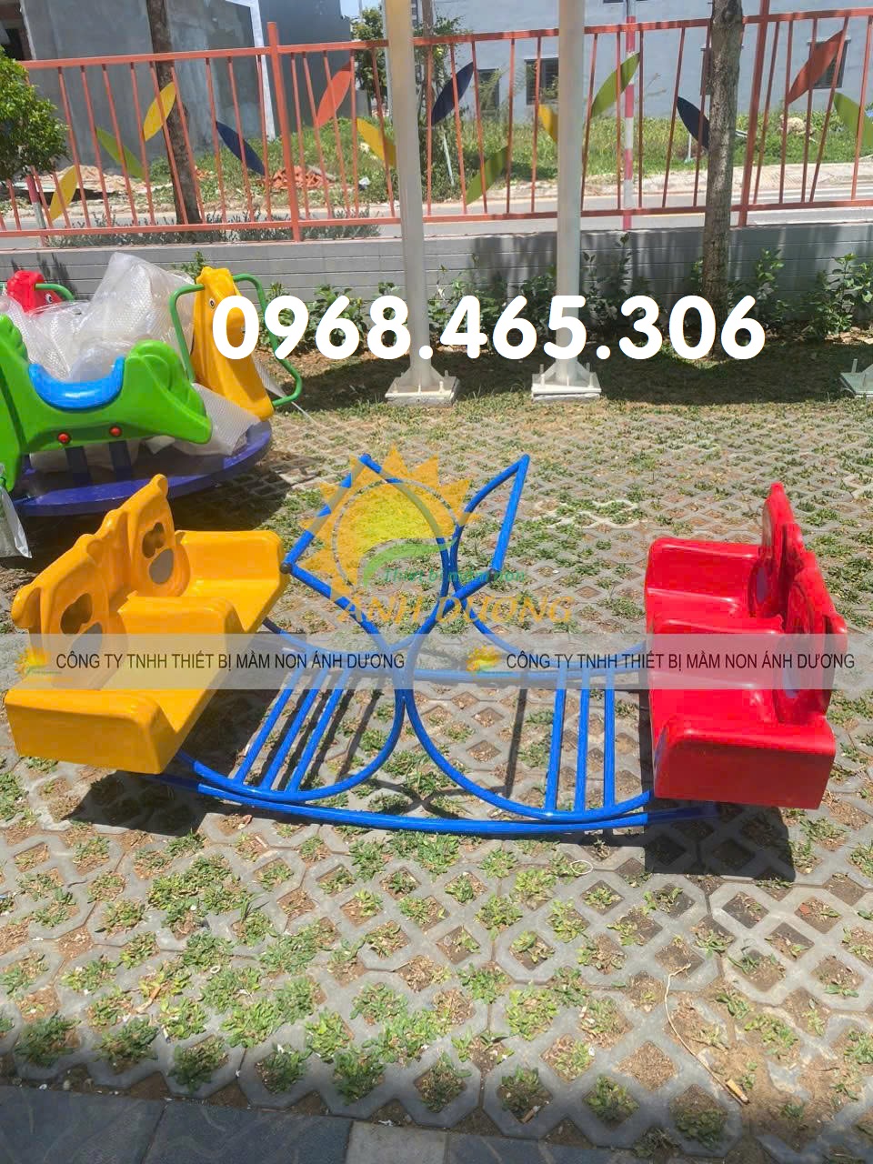 Bập bênh ghế gấu mầm non, bập bênh đế con mầm non, bập bênh trẻ em