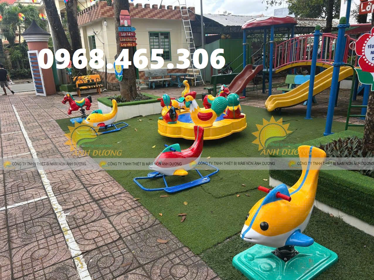 Bập bênh ghế gấu mầm non, bập bênh đế con mầm non, bập bênh trẻ em