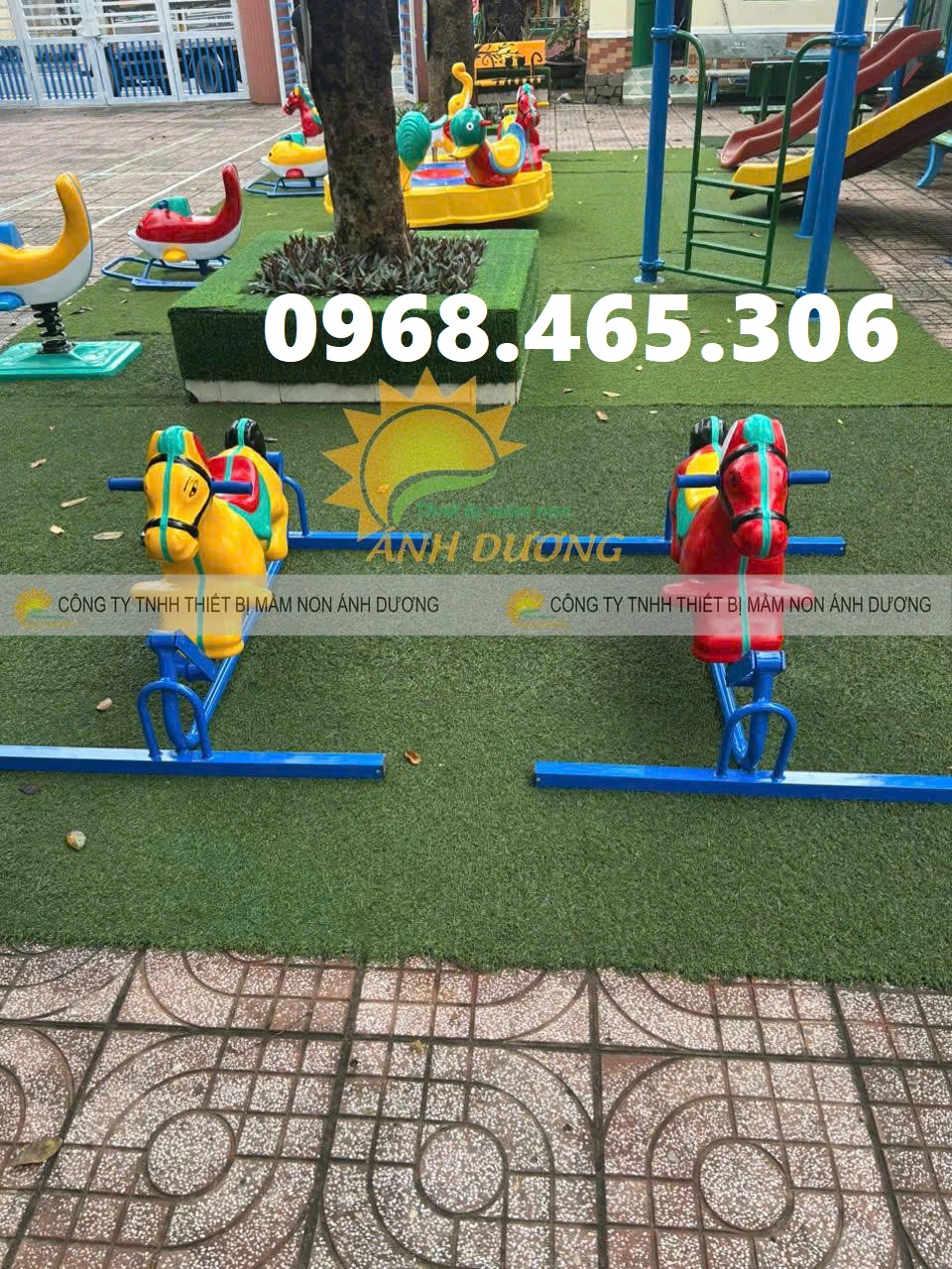 Bập bênh ghế gấu mầm non, bập bênh đế con mầm non, bập bênh trẻ em