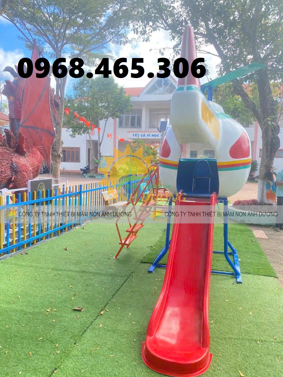 Cầu trượt mầm non, cầu trượt 2 máng song song, cầu trượt trẻ em