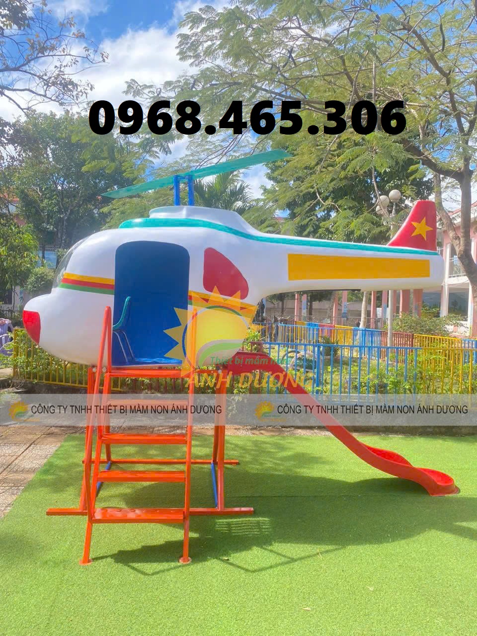 Cầu trượt con voi mầm non, cầu trượt 2 máng nhựa song song
