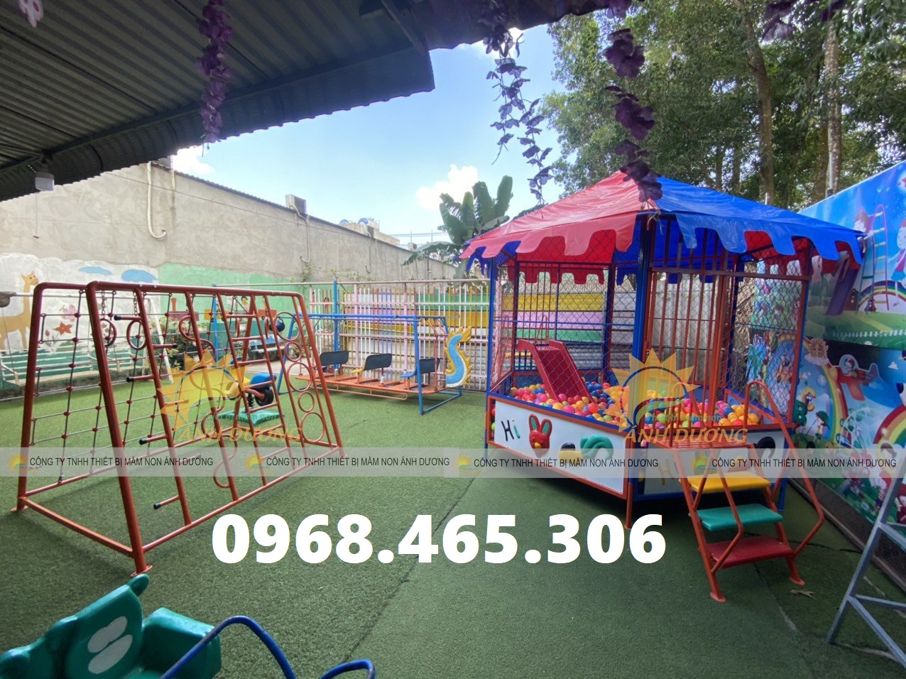 Nhà banh sắt trẻ em, nhà banh trẻ em ngoài trời, nhà banh lục giác