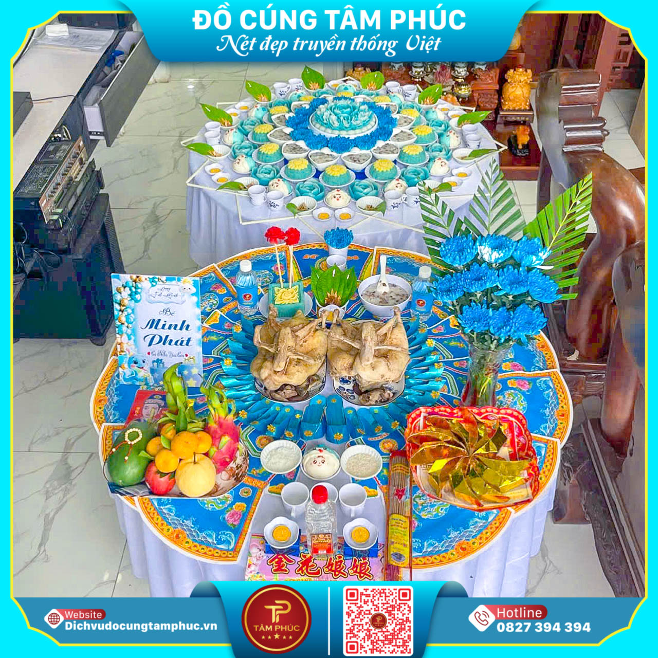 Nét Truyền Thống Và Sự Hiện Đại Trên Mâm Cúng Mụ Cho Bé