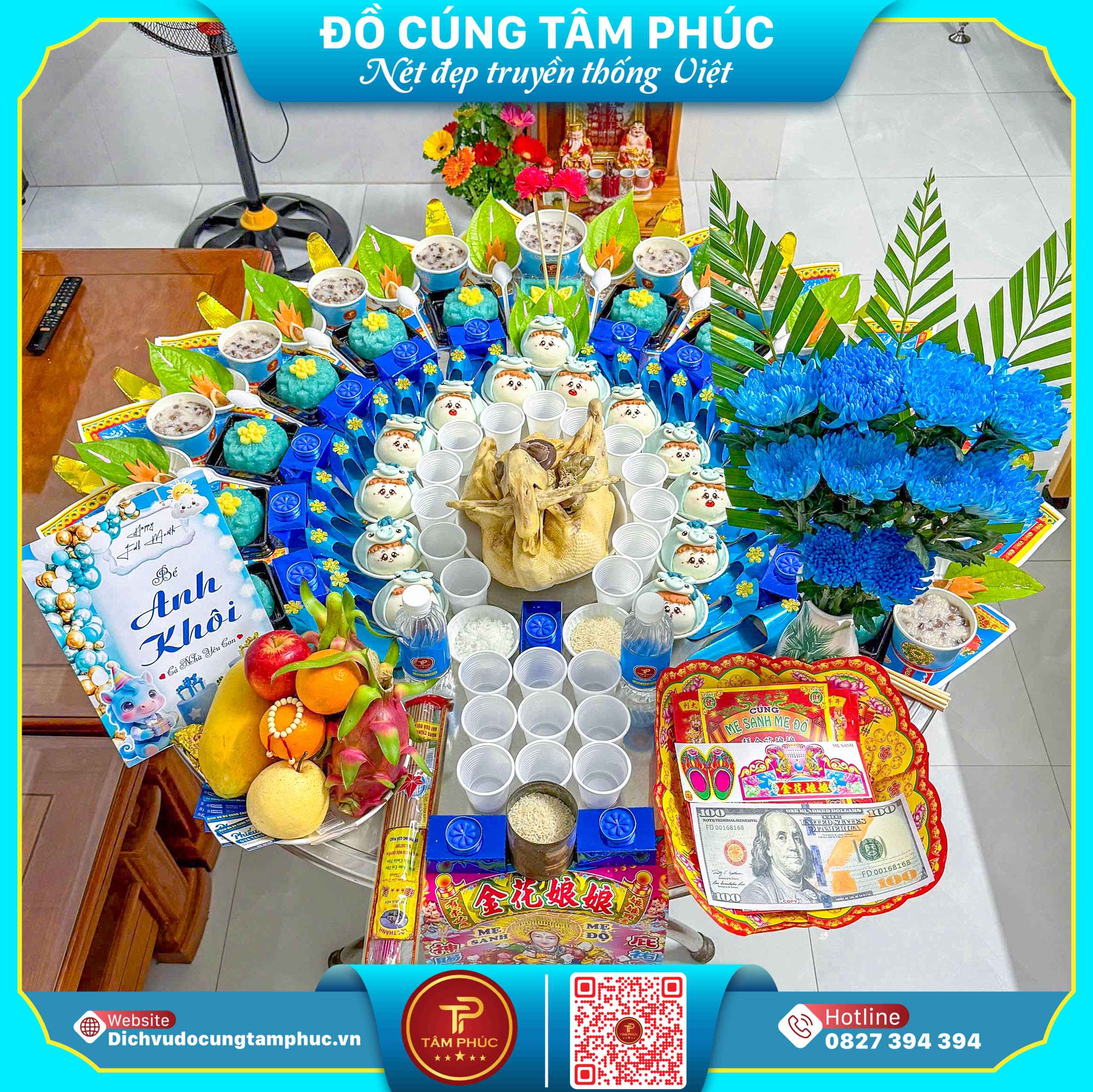 Nét Truyền Thống Và Sự Hiện Đại Trên Mâm Cúng Mụ Cho Bé