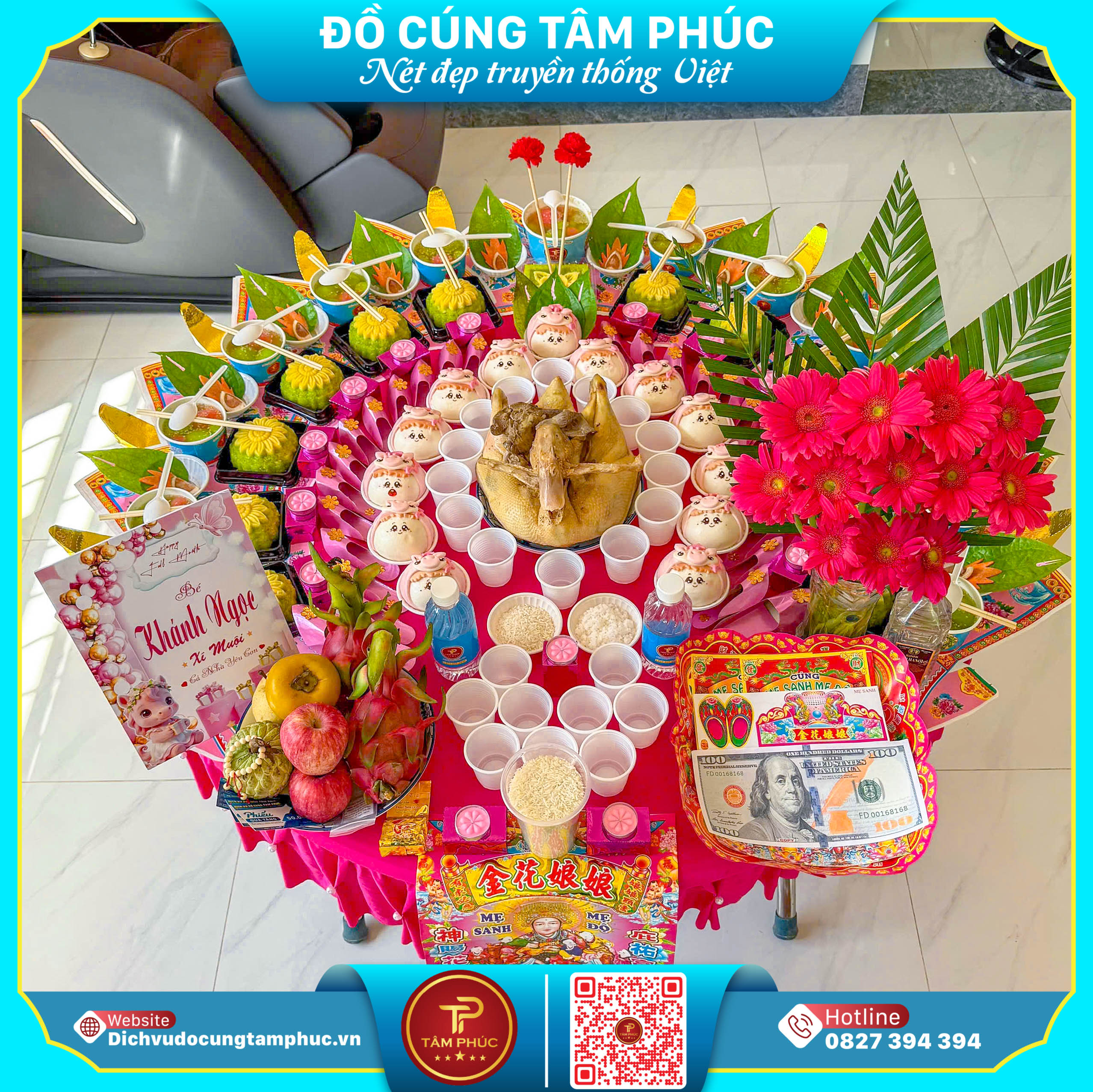 Nét Truyền Thống Và Sự Hiện Đại Trên Mâm Cúng Mụ Cho Bé
