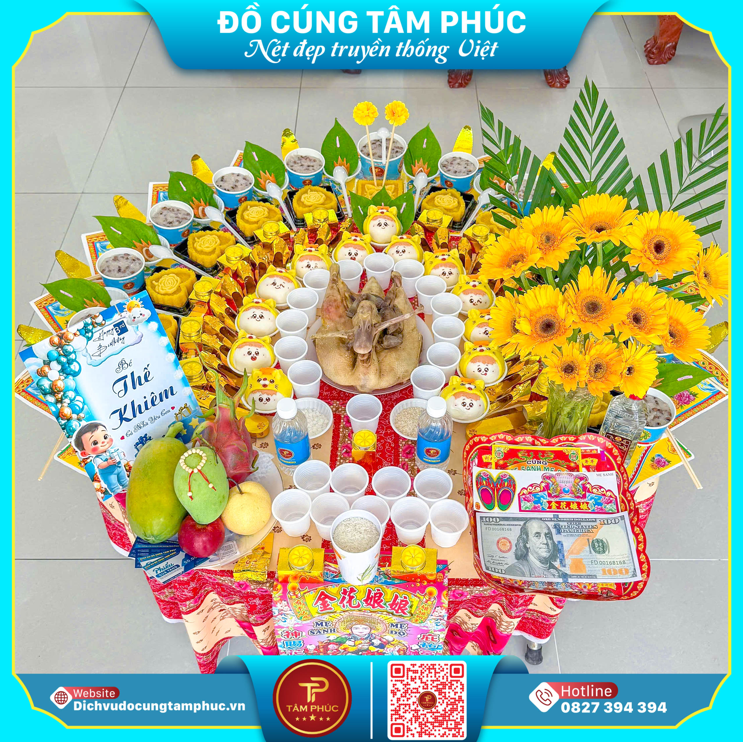 Nét Truyền Thống Và Sự Hiện Đại Trên Mâm Cúng Mụ Cho Bé