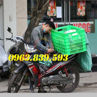 Rổ nhựa shipper chở hàng xe máy, sóng nhựa giao hàng / 0963.839.593