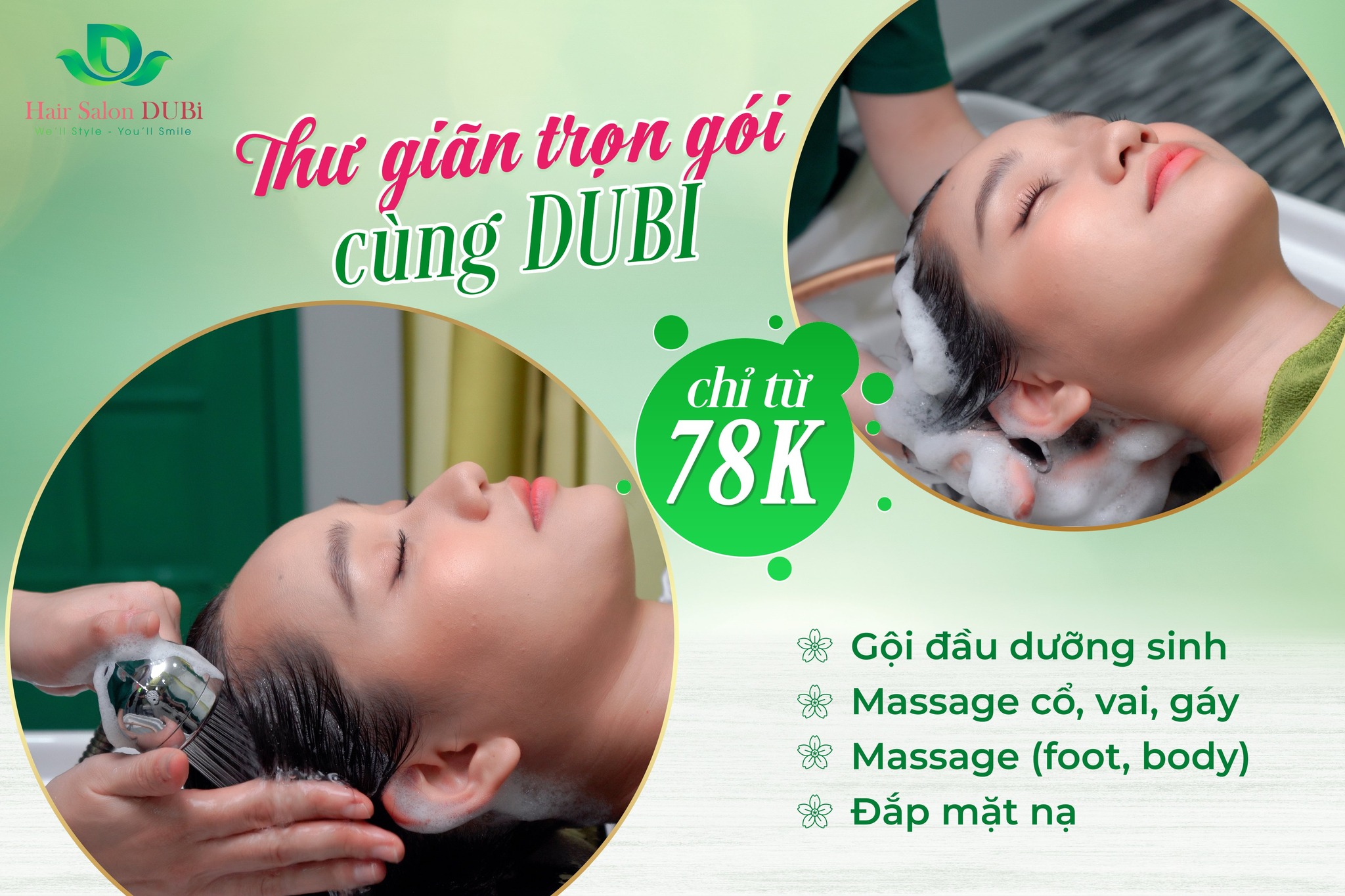 Gội đầu từ #78K tại salon Dubi mà mê dữ luôn nha 