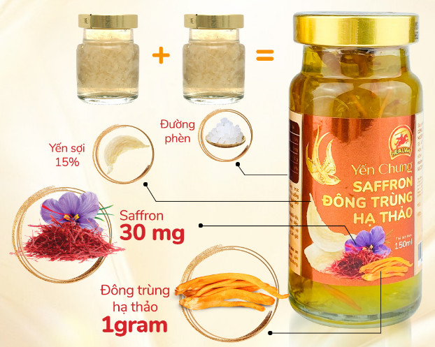 Bán yến chưng saffron đông trùng hạ thảo cho người giảm cân ở HCM