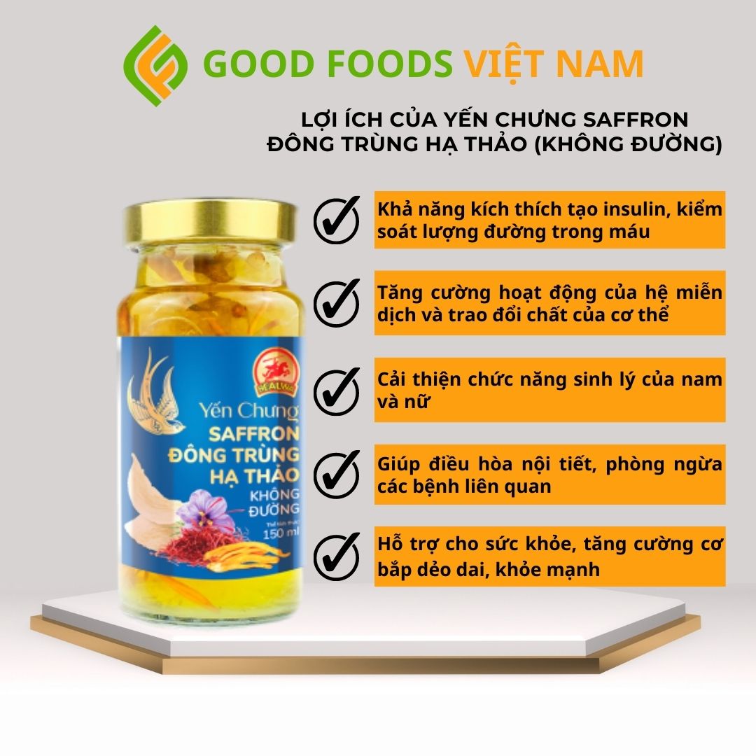 MUA 5 TẶNG 1 Yến chưng Saffron Đông Trùng Hạ Thảo Không Đường tại PN