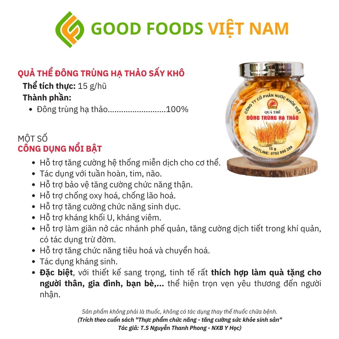 Qủa Thể Khô Đông Trùng Hạ Thảo tăng cường sinh lý freeship toàn quốc