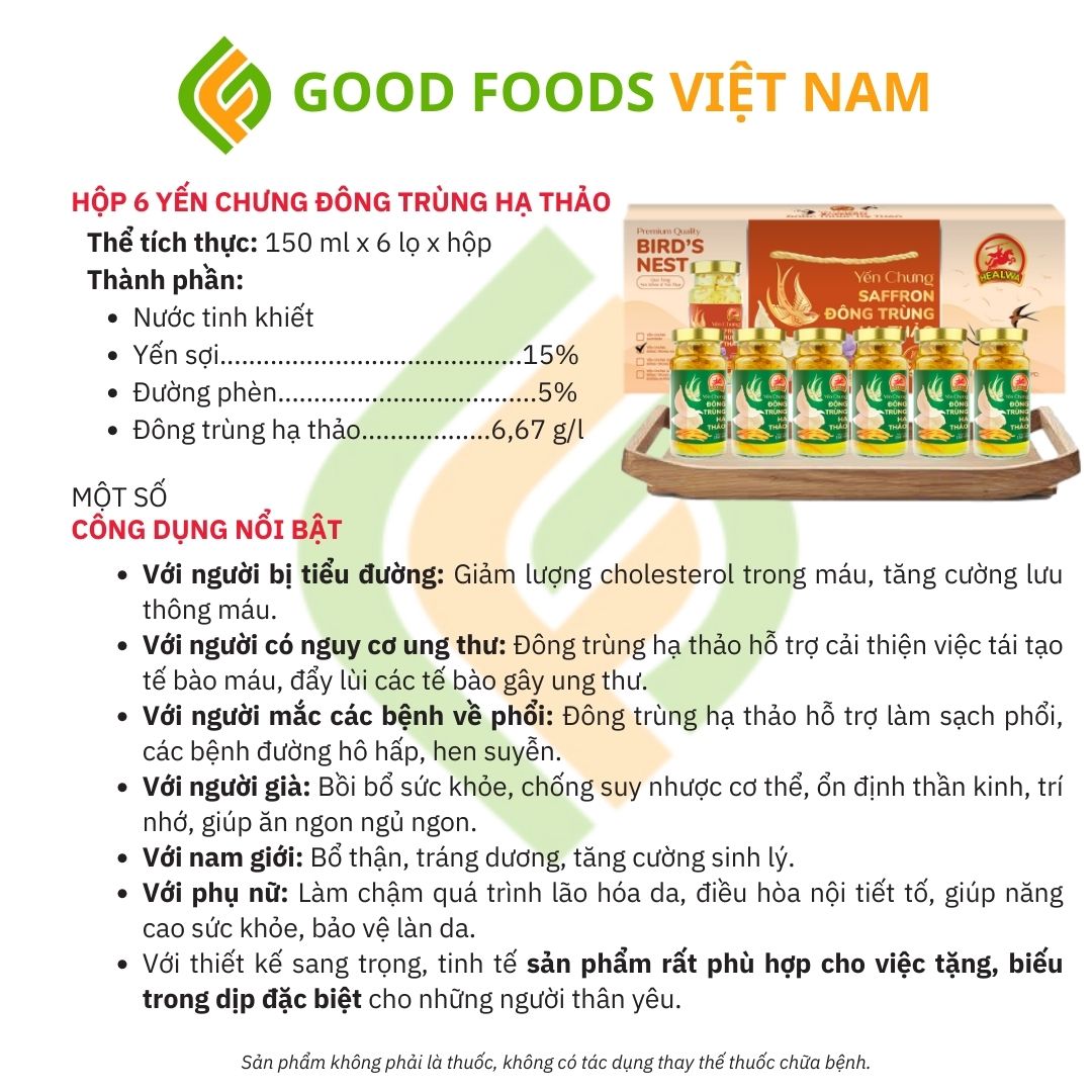 QUÀ TẶNG DOANH NGHIỆP YẾN CHƯNG ĐÔNG TRÙNG HẠ THẢO FREESHIP TOÀN QUỐC