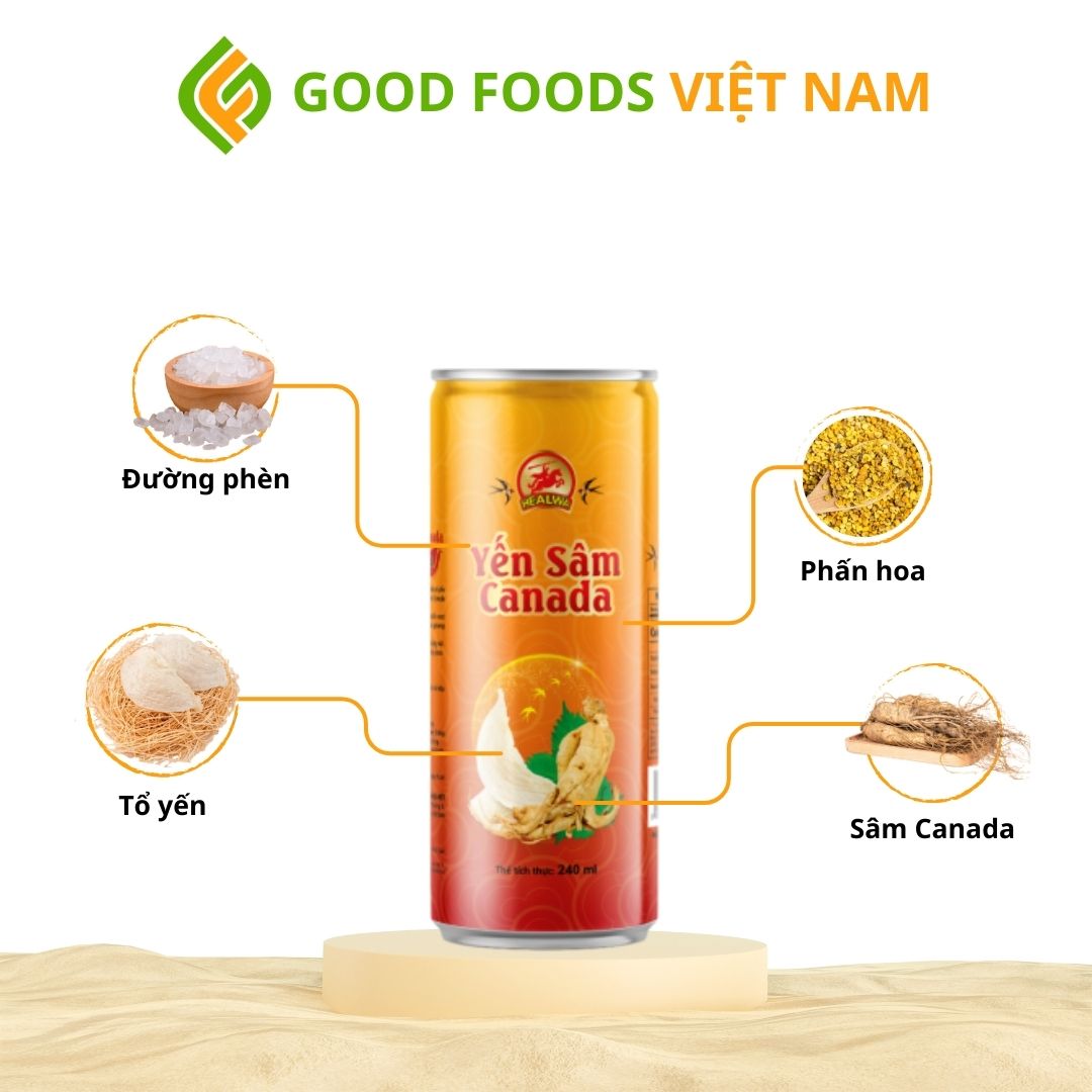 NƯỚC YẾN SÂM CANADA GINSENGNEST GIẢI KHÁT FREESHIP TOÀN QUỐC