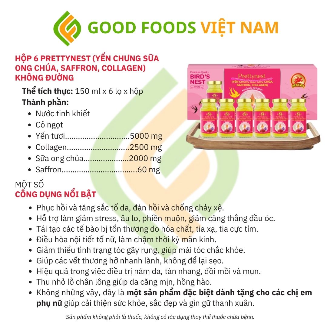 MUA 5 TẶNG 1 YẾN CHƯNG PRETTYNEST DÀNH CHO PHÁI ĐẸP FREESHIP TOÀN QUỐC