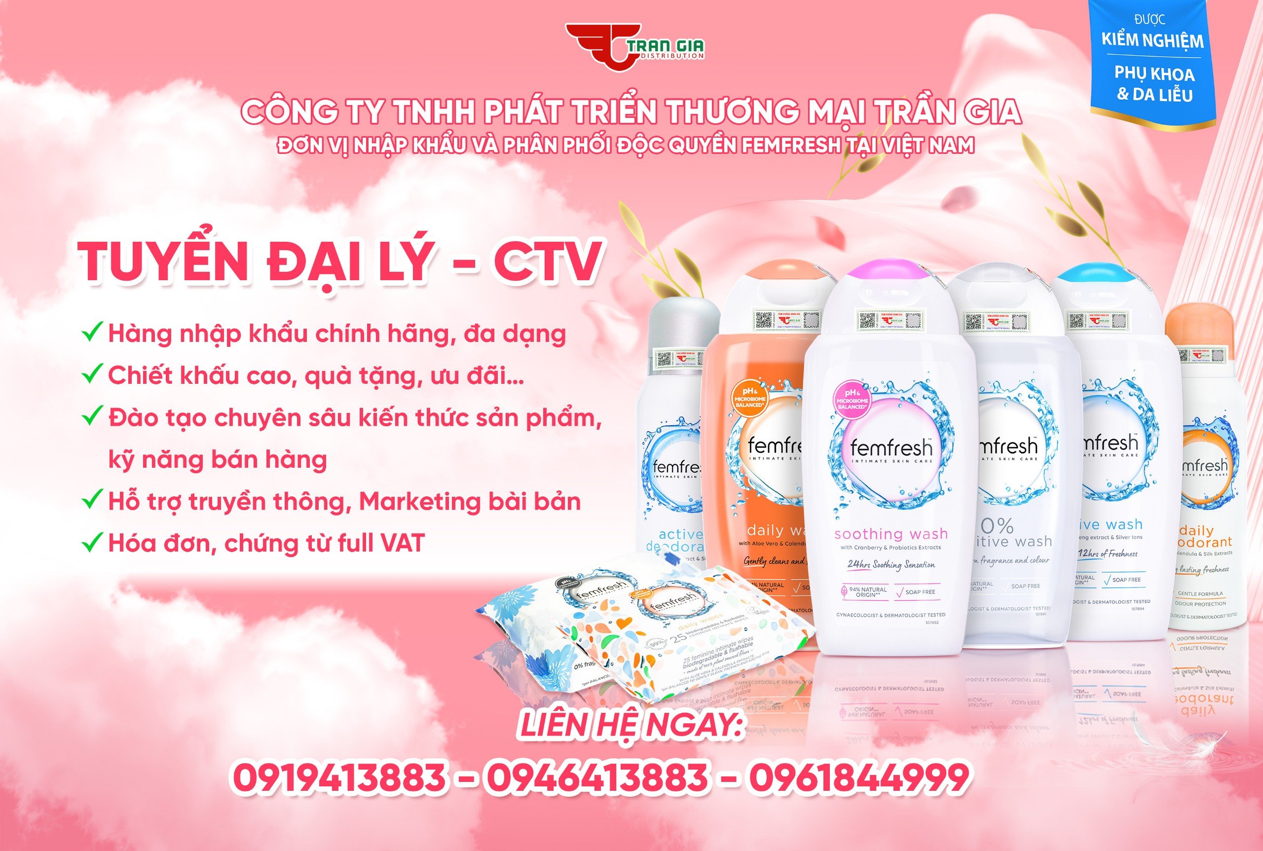 TOÀN QUỐC - Dung dịch vệ sinh số 1 Anh Quốc Femfresh tuyển đại lý, sỉ