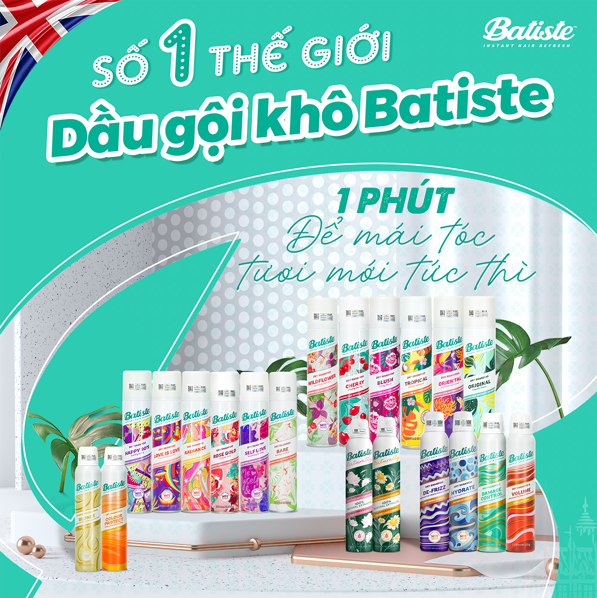 TUYỂN NPP BATISTE - DẦU GỘI KHÔ SỐ 1 THẾ GIỚI