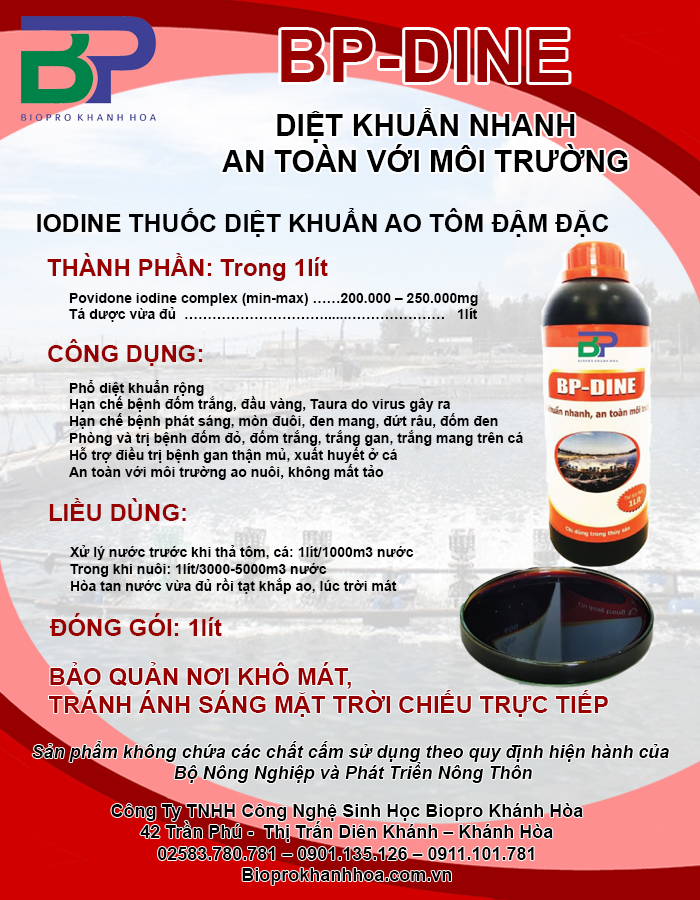 Gia công iodine diệt khuẩn, ngừa đốm đỏ, đốm trắng mang trên cá