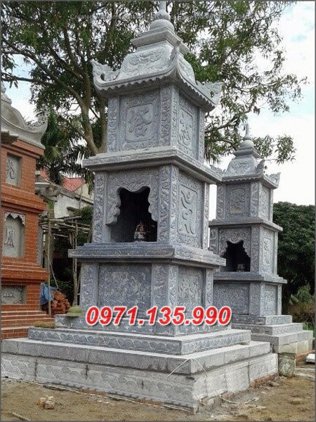 Mẫu mộ tháp phật giáo để tro cốt bằng đá đẹp bán đồng tháp hậu giang