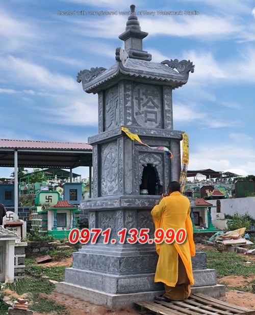 Mẫu mộ tháp phật giáo để tro cốt bằng đá đẹp bán đồng tháp hậu giang
