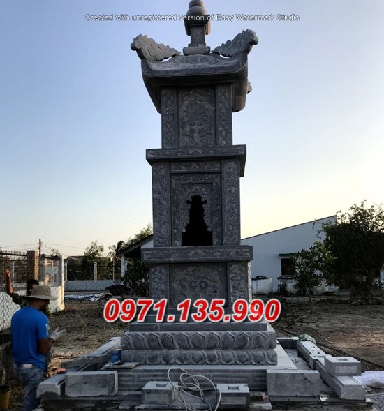 Mẫu mộ tháp phật giáo để tro cốt bằng đá đẹp bán đồng tháp hậu giang