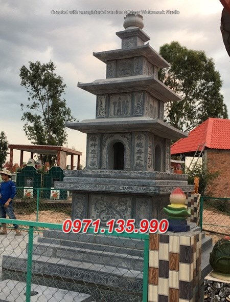 Mẫu mộ tháp phật giáo để tro cốt bằng đá đẹp bán đồng tháp hậu giang
