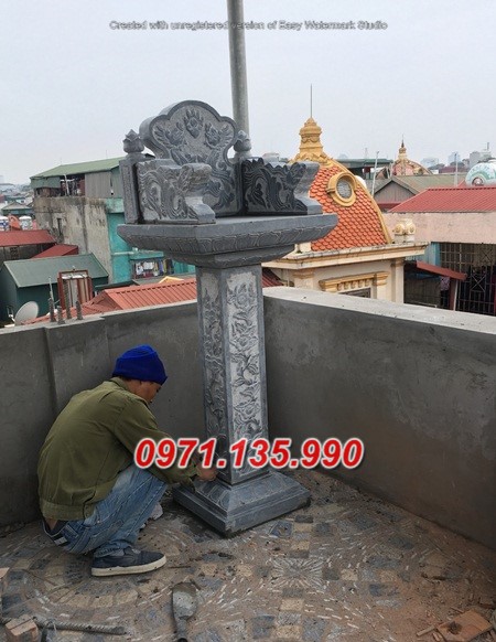 Mẫu cây hương đá thờ ngoài trời đẹp bán tại Huế - bàn thờ thiên