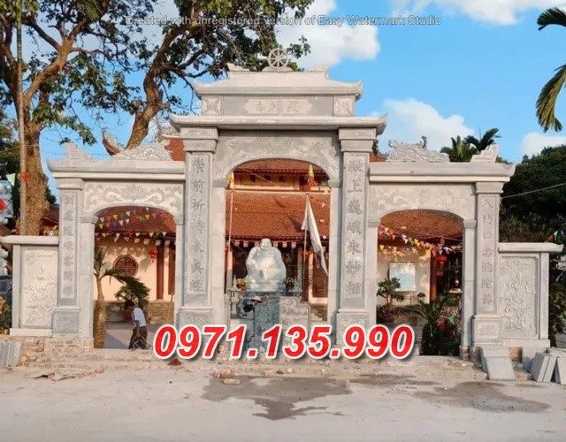 Mẫu cổng đá đẹp nhà thờ đình chùa bán tại thái nguyên phú thọ