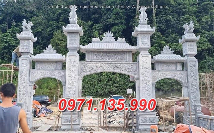 Mẫu cổng đá đẹp nhà thờ đình chùa bán tại thái nguyên phú thọ