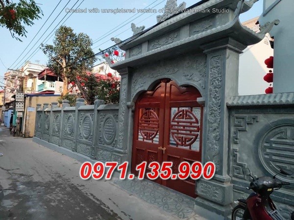 Mẫu cổng đá đẹp nhà thờ đình chùa bán tại vĩnh phúc hoà bình