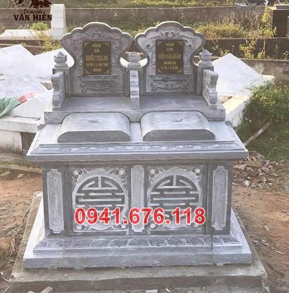 Mẫu mộ đá đôi đẹp để tro cốt bán tại bình định phú yên khánh hoà