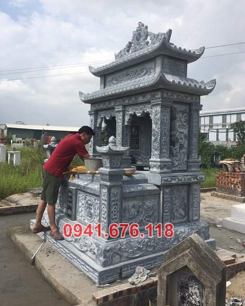 Mẫu mộ đá đôi đẹp để tro cốt bán tại bình định phú yên khánh hoà
