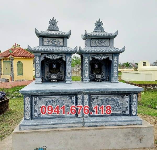 Mẫu mộ đá đôi đẹp để tro cốt bán tại bình định phú yên khánh hoà