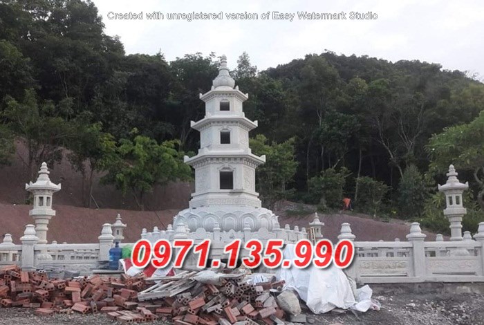 Mẫu bảo tháp đá phật giáo để tro cốt đẹp bán tại TP HCM Sài Gòn