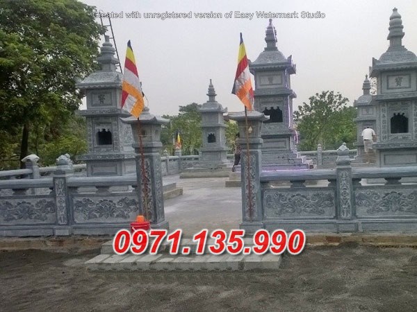 Mẫu bảo tháp đá phật giáo để tro cốt đẹp bán tại kon tum bình định