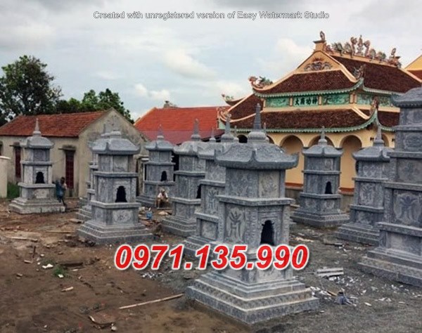 Mẫu bảo tháp đá phật giáo để tro cốt đẹp bán tại kon tum bình định