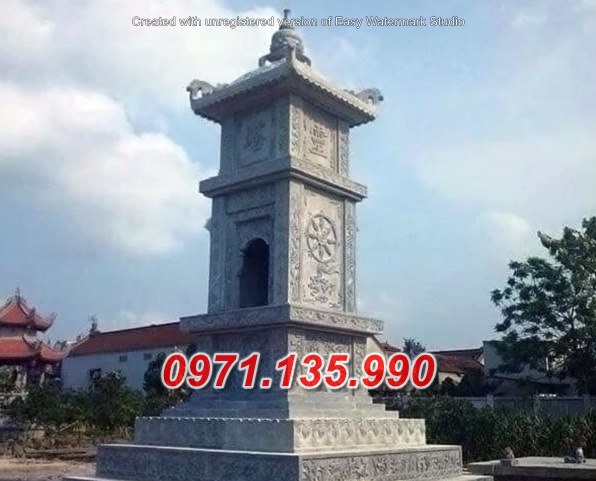 Mẫu bảo tháp đá phật giáo để tro cốt đẹp bán tại kon tum bình định