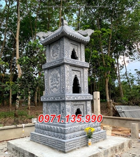 Mẫu bảo tháp đá phật giáo để tro cốt đẹp bán tại kon tum bình định