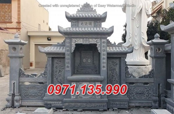 Mẫu lăng mộ đá khối xanh đẹp bán tại bến tre cà mau - lăng thờ đá