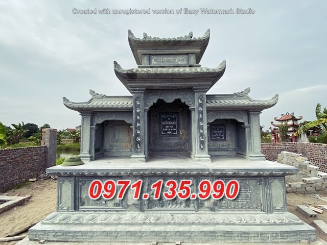 Mẫu lăng mộ đá khối xanh đẹp bán tại bến tre cà mau - lăng thờ đá
