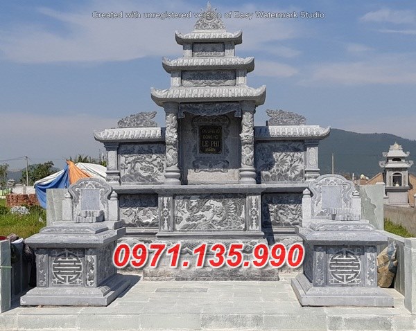 Mẫu lăng mộ đá khối xanh đẹp bán tại bến tre cà mau - lăng thờ đá
