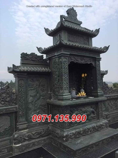 Mẫu lăng mộ đá khối xanh đẹp bán tại bến tre cà mau - lăng thờ đá