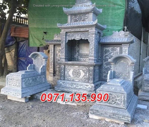 Mẫu lăng mộ đá khối xanh đẹp bán tại ninh thuận bình thuận - lăng thờ