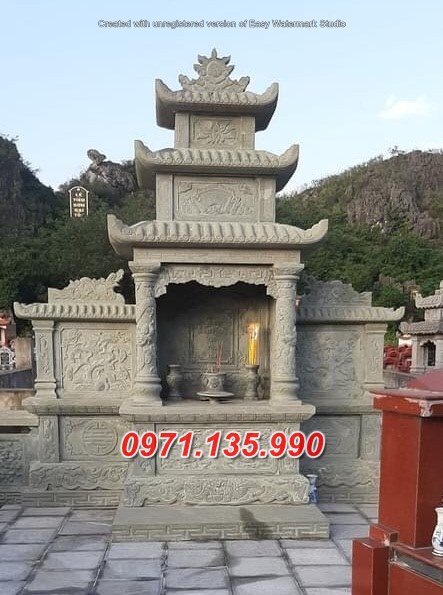 Mẫu lăng mộ đá khối xanh đẹp bán tại ninh thuận bình thuận - lăng thờ