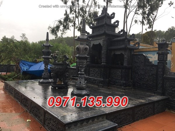 Mẫu lăng mộ đá khối xanh đẹp bán tại ninh thuận bình thuận - lăng thờ