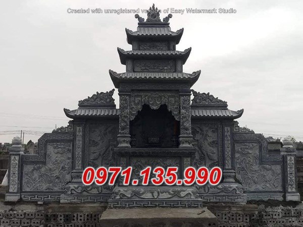 Mẫu lăng mộ đá khối xanh đẹp bán tại ninh thuận bình thuận - lăng thờ