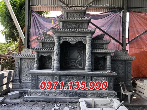 Mẫu lăng mộ đá khối xanh đẹp bán tại ninh thuận bình thuận - lăng thờ
