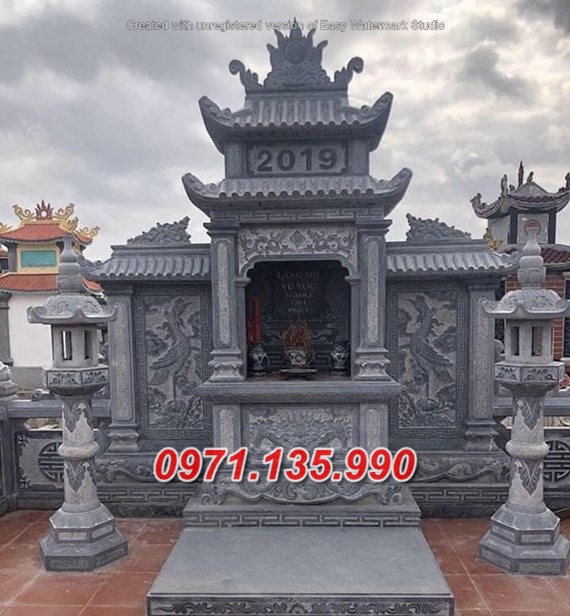 Mẫu lăng mộ đá khối xanh đẹp bán tại ninh thuận bình thuận - lăng thờ